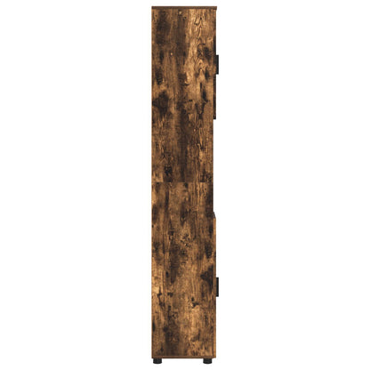 Bathroom Cabinet Smoked Oak 30 x 35 x 192 cm