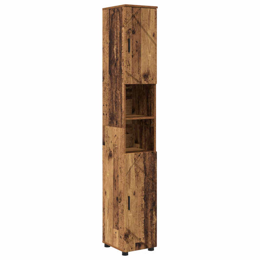 Bathroom Cabinet Old Wood 30 x 35 x 192 cm