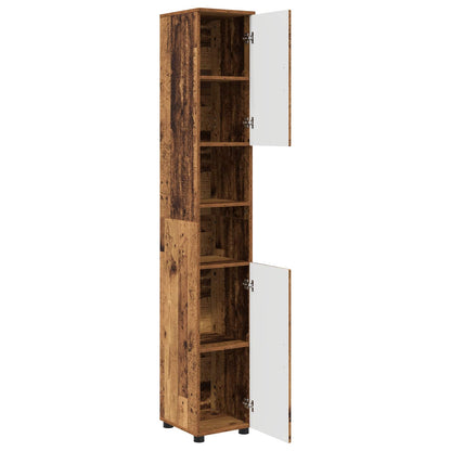 Bathroom Cabinet Old Wood 30 x 35 x 192 cm