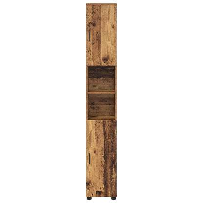 Bathroom Cabinet with Storage Old Wood 30 x 35 x 192 cm