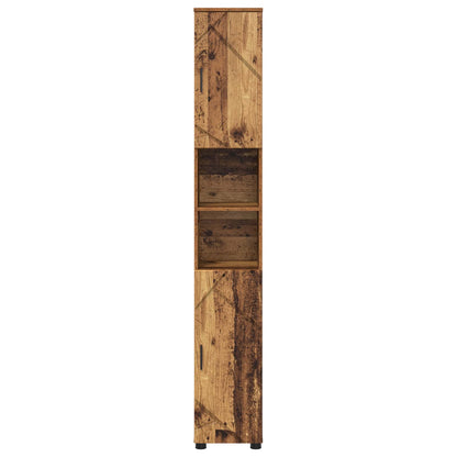 Bathroom Cabinet with Storage Old Wood 30 x 35 x 192 cm