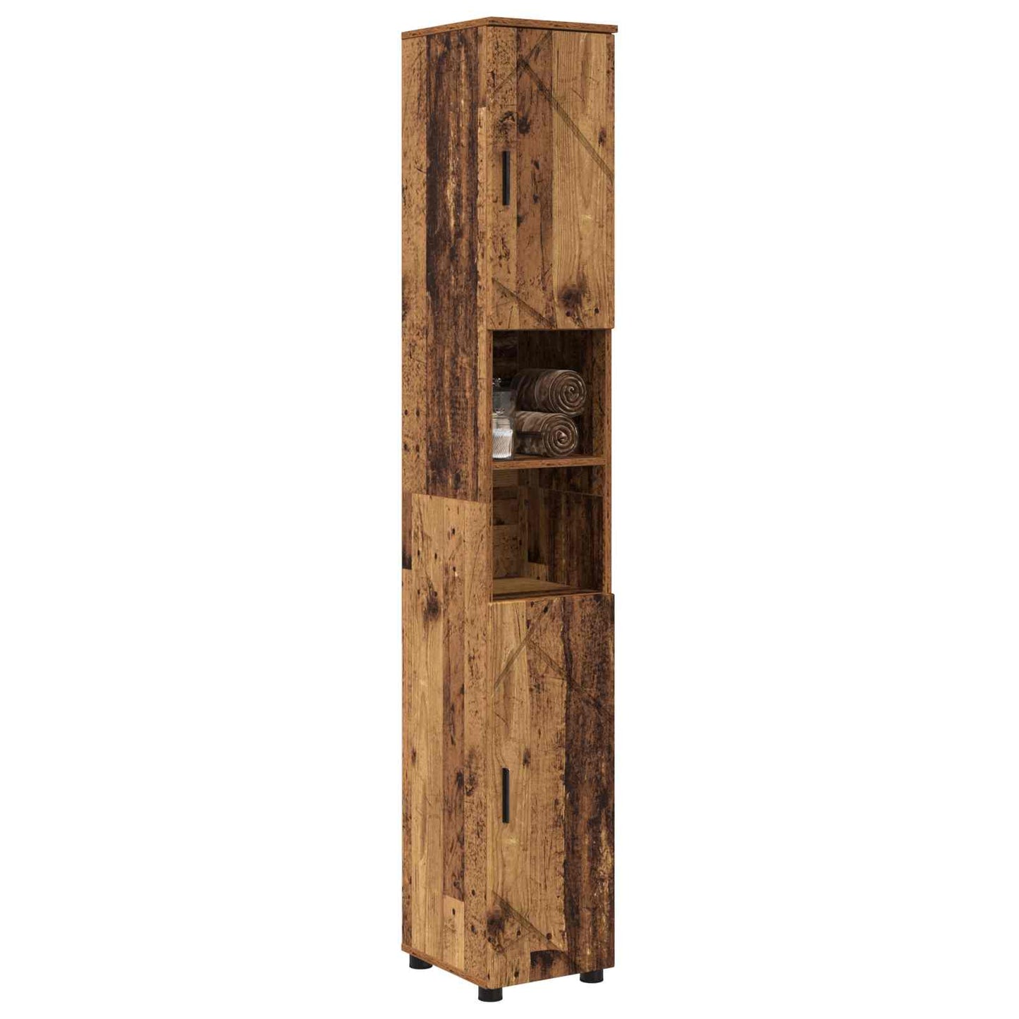 Bathroom Cabinet Old Wood 30 x 35 x 192 cm