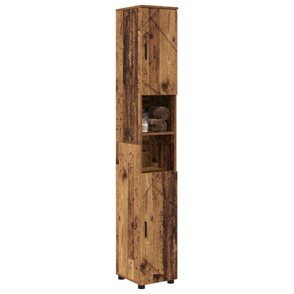Bathroom Cabinet Old Wood 30 x 35 x 192 cm