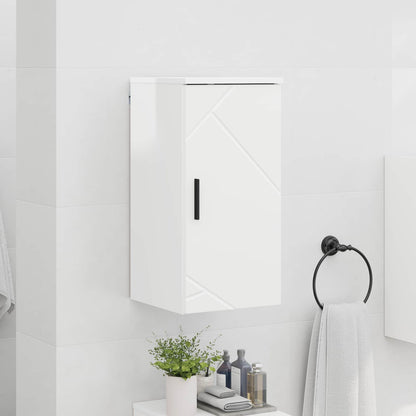 Bathroom Cabinet with Door High Gloss White 30 x 31.5 x 61 cm