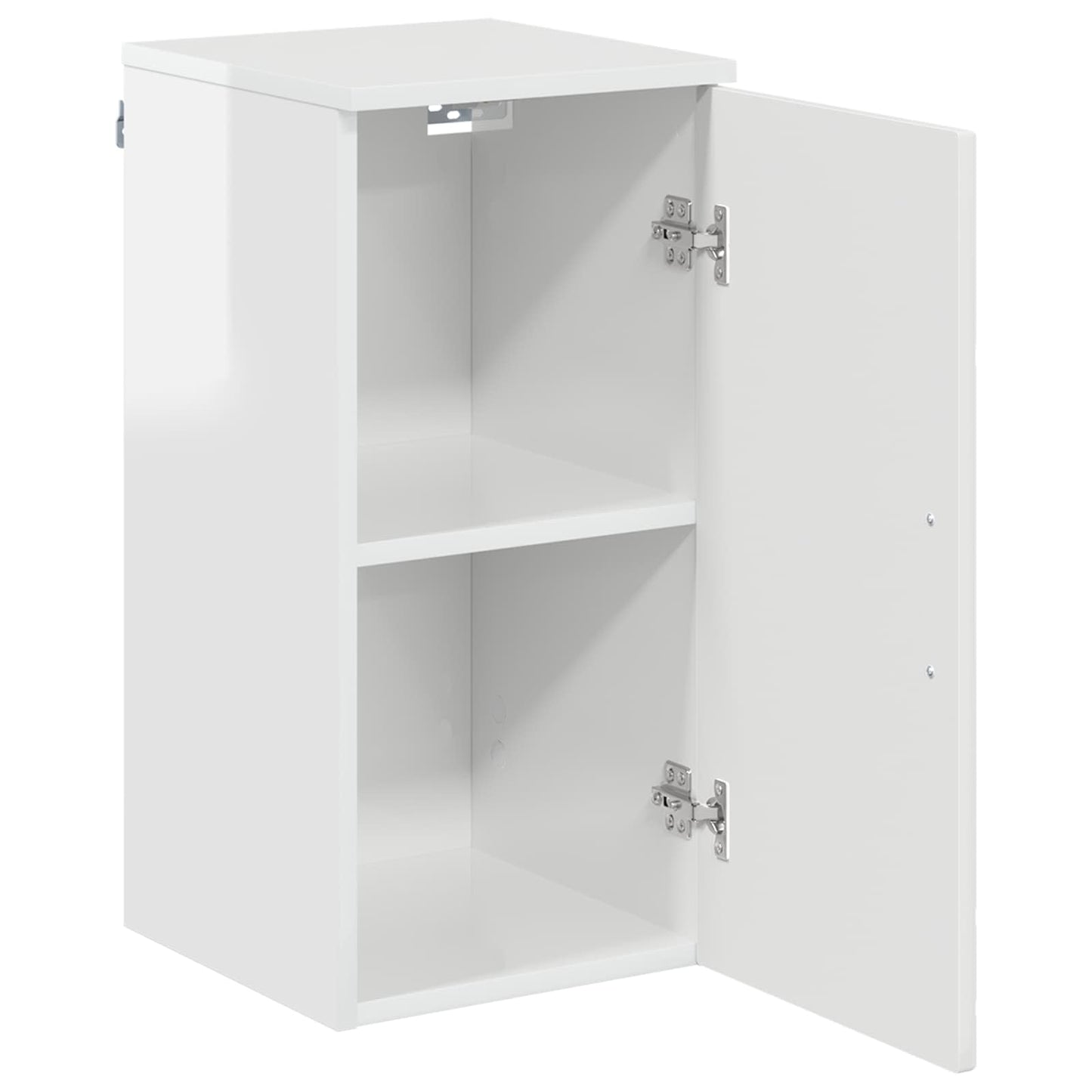 Bathroom Cabinet with Door High Gloss White 30 x 31.5 x 61 cm
