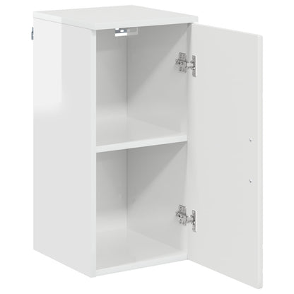 Bathroom Cabinet with Door High Gloss White 30 x 31.5 x 61 cm