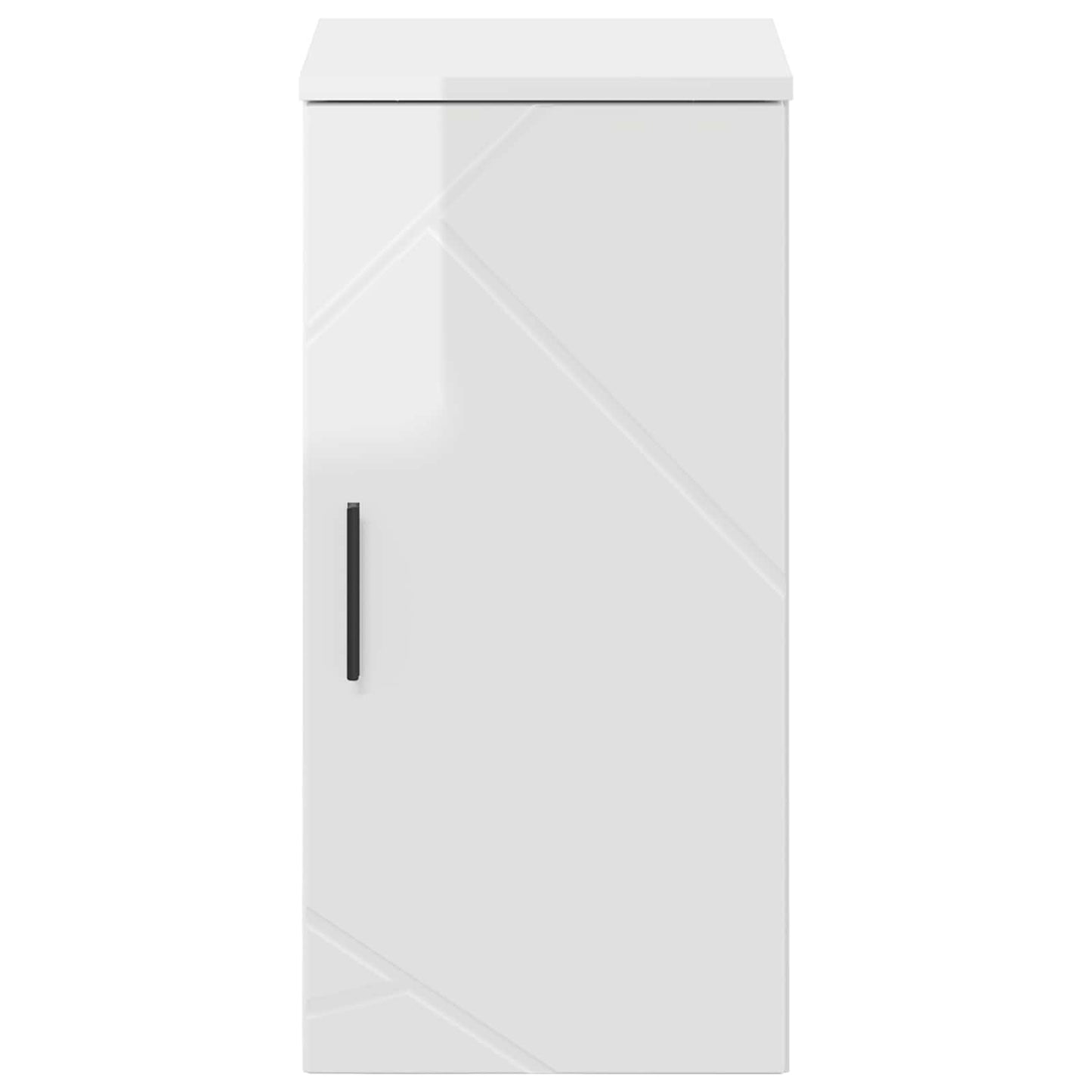 Bathroom Cabinet with Door High Gloss White 30 x 31.5 x 61 cm