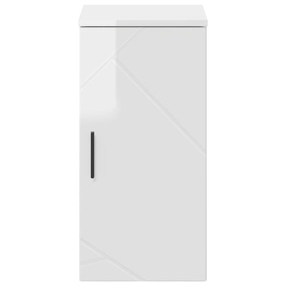 Bathroom Cabinet with Door High Gloss White 30 x 31.5 x 61 cm