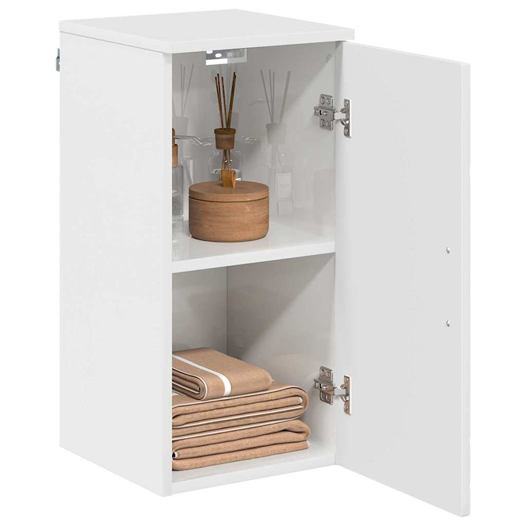 Bathroom Cabinet with Door High Gloss White 30 x 31.5 x 61 cm