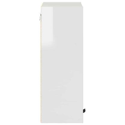 Bathroom Cabinet with Door High Gloss White 30 x 31.5 x 61 cm