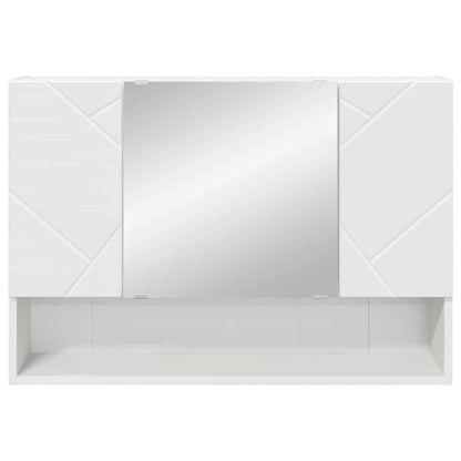 Mirror Cabinet with Door White 80 x 17 x 55 cm Engineered Wood