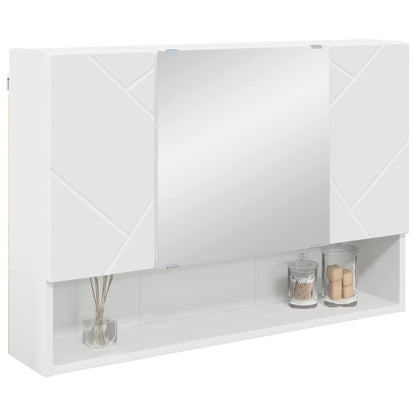 Mirror Cabinet with Door White 80 x 17 x 55 cm Engineered Wood