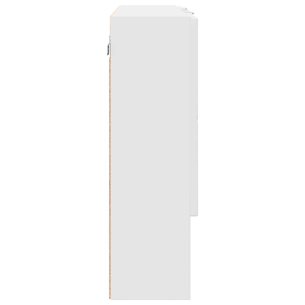 Mirror Cabinet with Door White 80 x 17 x 55 cm Engineered Wood