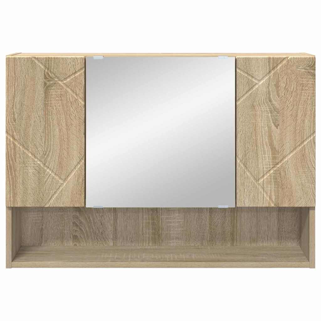 Mirror Cabinet Sonoma Oak 80 x 17 x 55 cm Engineered Wood