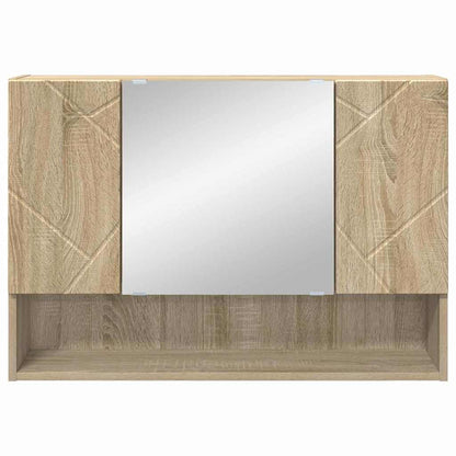 Mirror Cabinet Sonoma Oak 80 x 17 x 55 cm Engineered Wood
