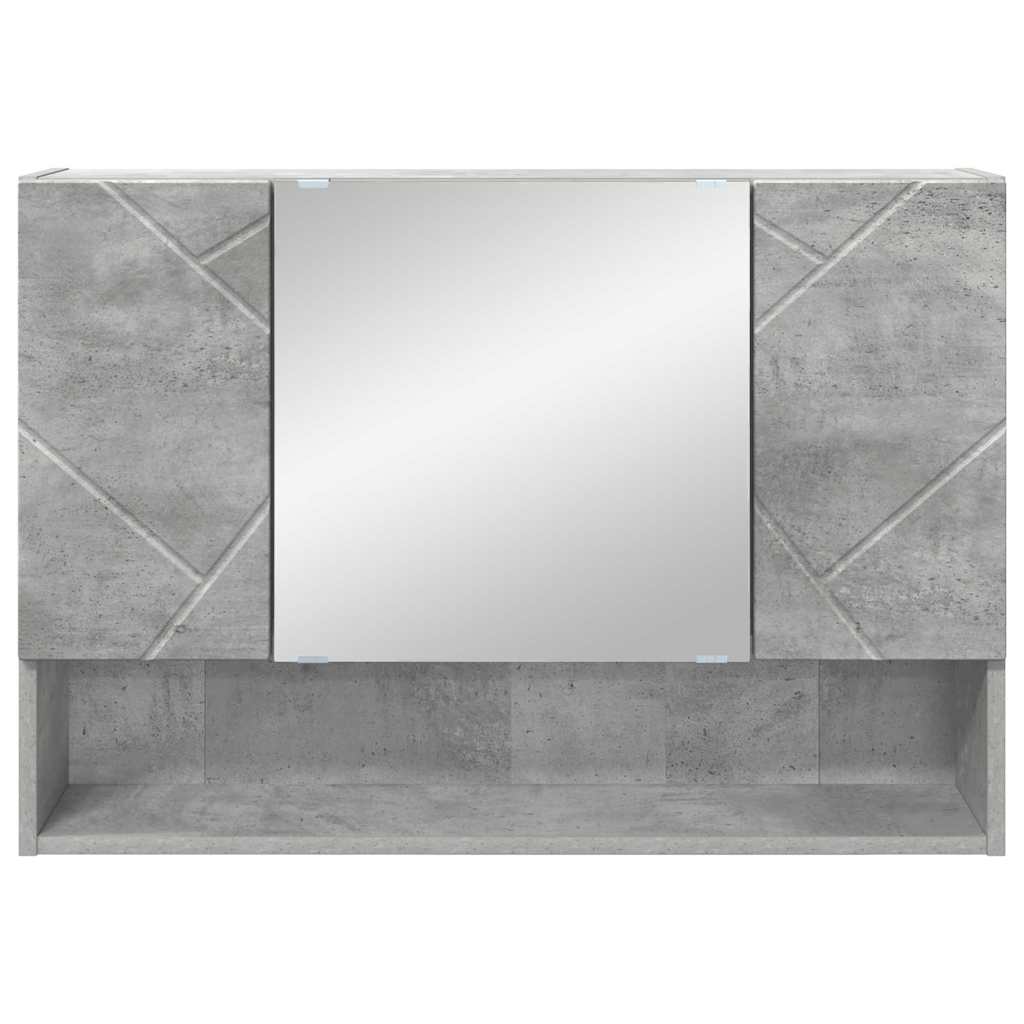 Mirror Cabinet Concrete Grey 80 x 17 x 55 cm Engineered Wood