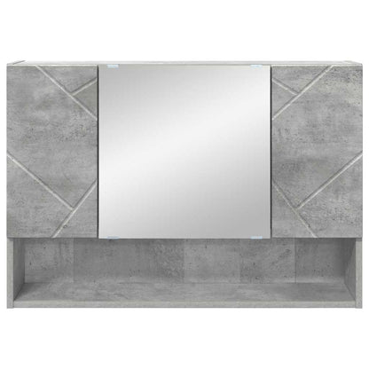 Mirror Cabinet Concrete Grey 80 x 17 x 55 cm Engineered Wood