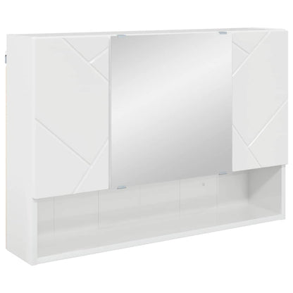 Mirror Cabinet High Gloss White 80 x 17 x 55 cm Engineered Wood