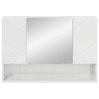 Mirror Cabinet High Gloss White 80 x 17 x 55 cm Engineered Wood