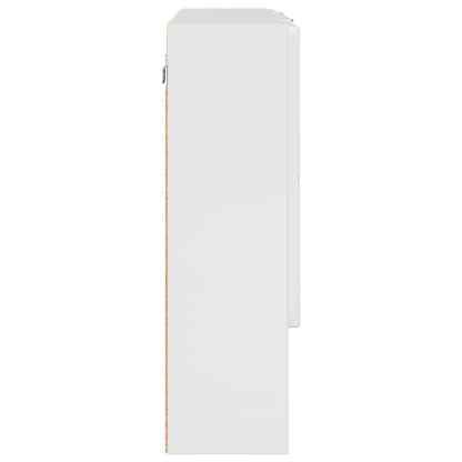 Mirror Cabinet High Gloss White 80 x 17 x 55 cm Engineered Wood