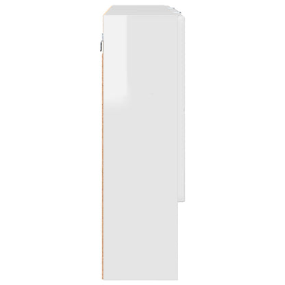 Mirror Cabinet High Gloss White 80 x 17 x 55 cm Engineered Wood