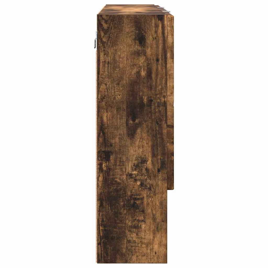 Mirror Cabinet Smoked Oak 80 x 17 x 55 cm Engineered Wood