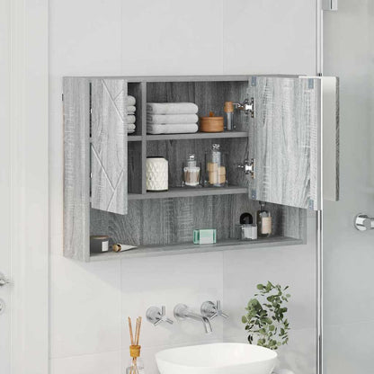 Mirror Cabinet Grey Sonoma 80 x 17 x 55 cm Engineered Wood