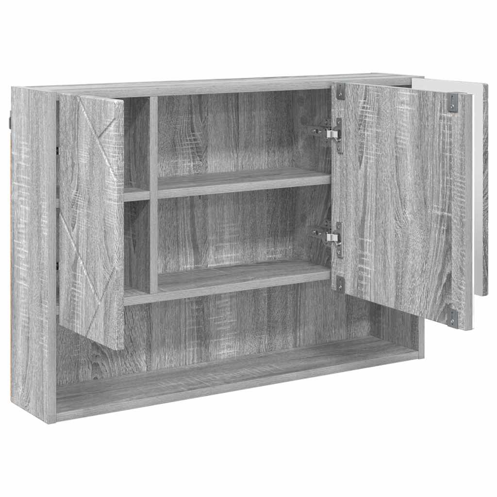 Mirror Cabinet Grey Sonoma 80 x 17 x 55 cm Engineered Wood