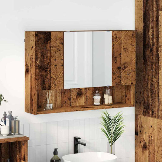 Mirror Cabinet Old Wood 80 x 17 x 55 cm Engineered Wood