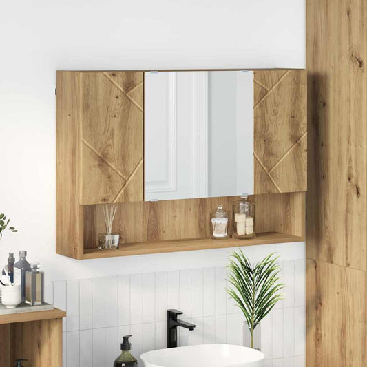 Mirror Cabinet Artisan Oak 80 x 17 x 55 cm Engineered Wood