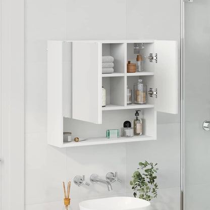 Mirror Cabinet with Door White 59 x 17 x 55 cm Engineered Wood