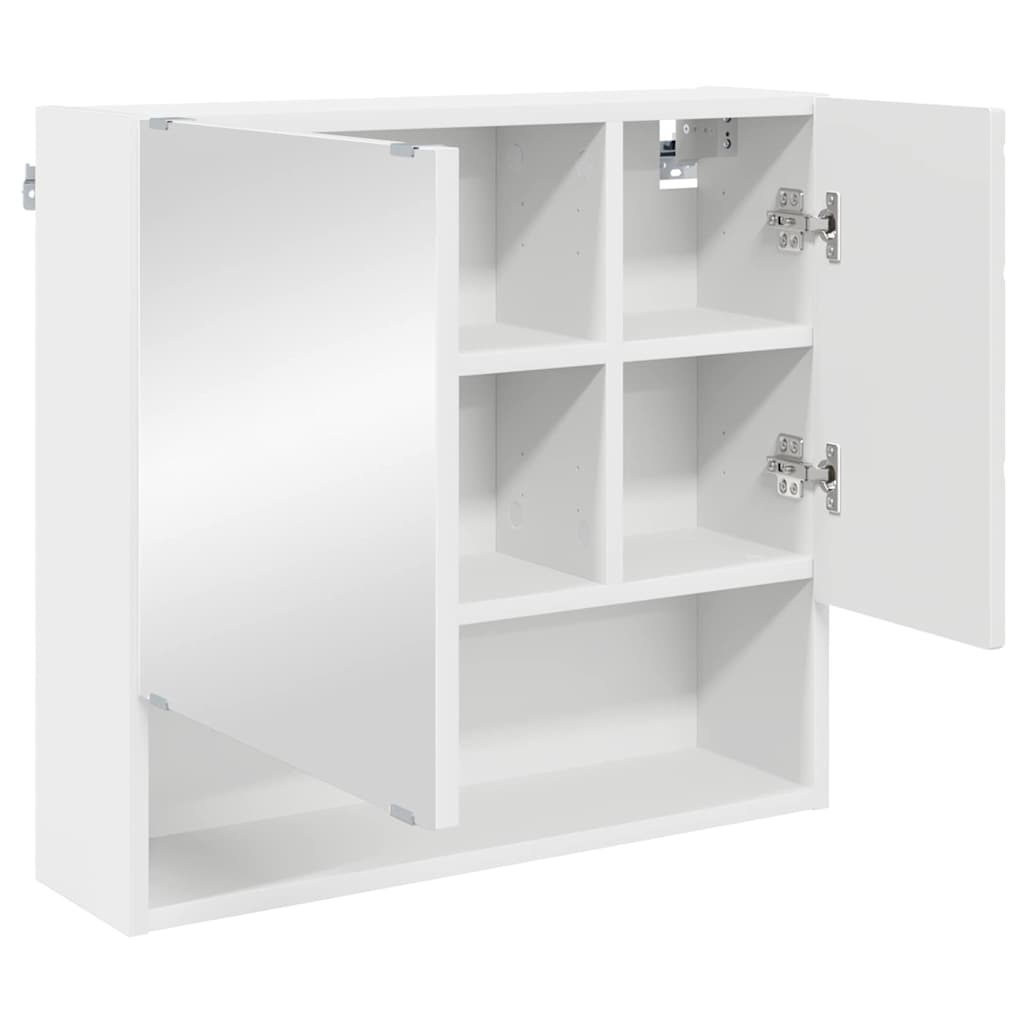 Mirror Cabinet with Door White 59 x 17 x 55 cm Engineered Wood