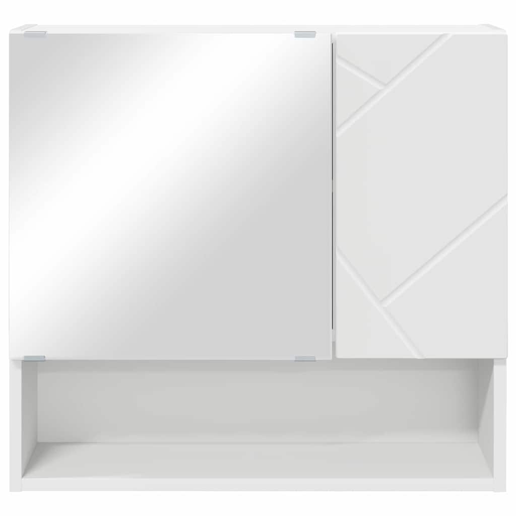 Mirror Cabinet with Door White 59 x 17 x 55 cm Engineered Wood