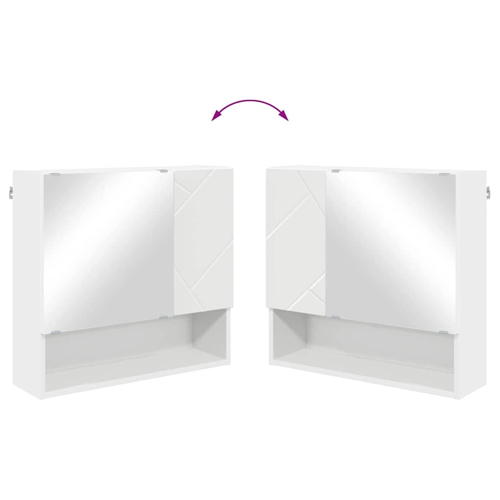 Mirror Cabinet with Door White 59 x 17 x 55 cm Engineered Wood