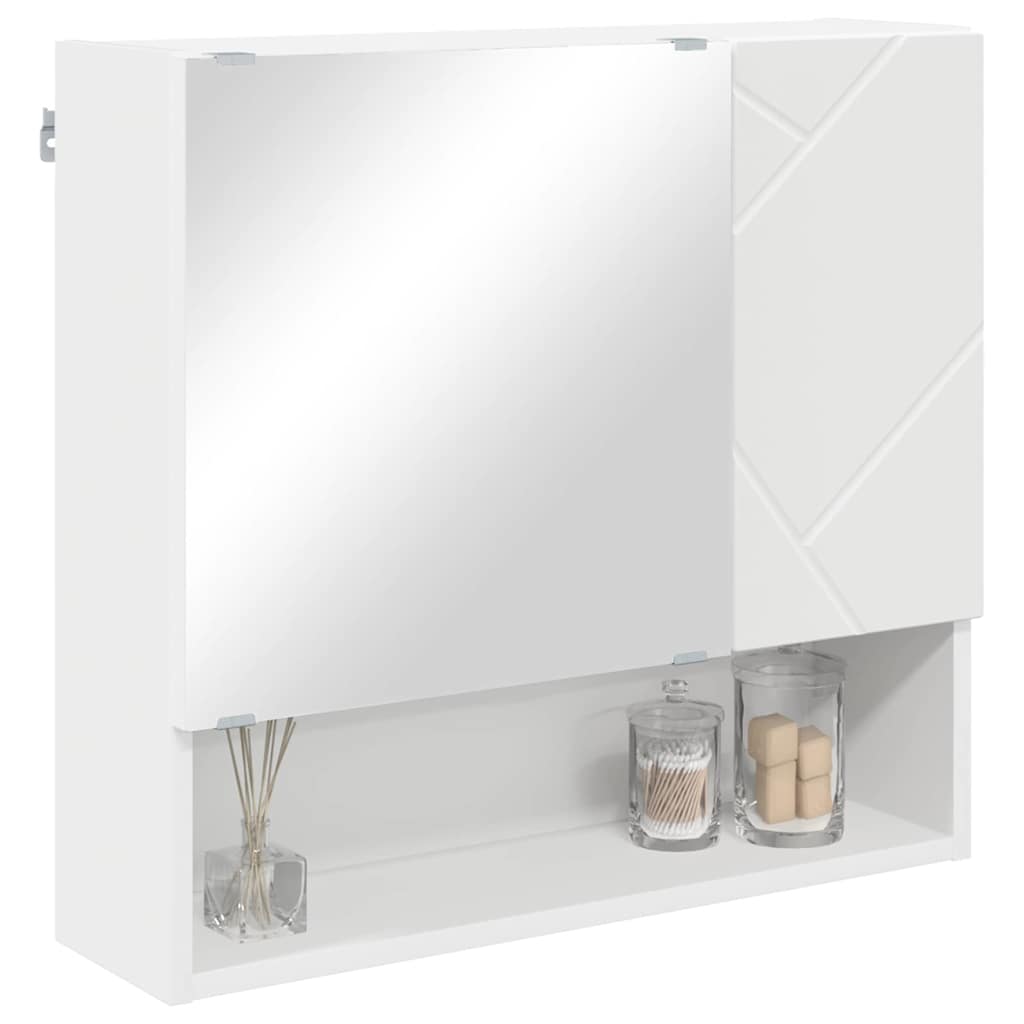Mirror Cabinet with Door White 59 x 17 x 55 cm Engineered Wood