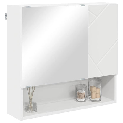 Mirror Cabinet with Door White 59 x 17 x 55 cm Engineered Wood