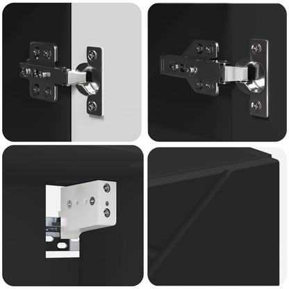 Mirror Cabinet Black 59 x 17 x 55 cm Engineered Wood