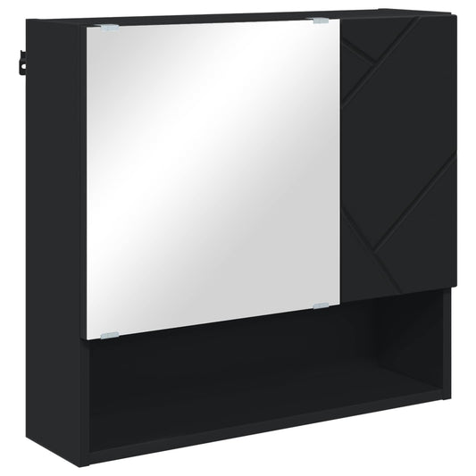 Mirror Cabinet Black 59 x 17 x 55 cm Engineered Wood