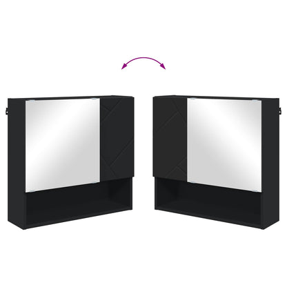 Mirror Cabinet Black 59 x 17 x 55 cm Engineered Wood