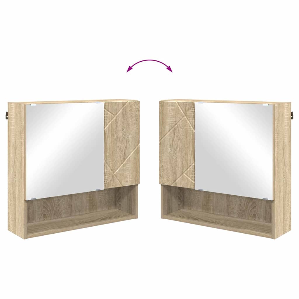 Mirror Cabinet Sonoma Oak 59 x 17 x 55 cm Engineered Wood