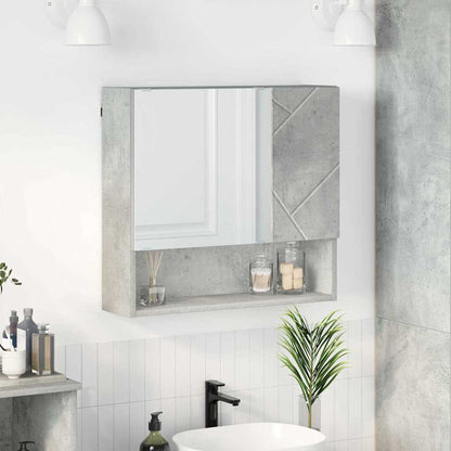 Mirror Cabinet Concrete Grey 59 x 17 x 55 cm Engineered Wood
