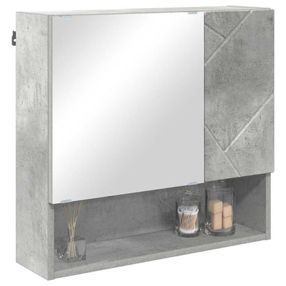 Mirror Cabinet Concrete Grey 59 x 17 x 55 cm Engineered Wood