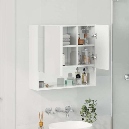 Mirror Cabinet High Gloss White 59 x 17 x 55 cm Engineered Wood