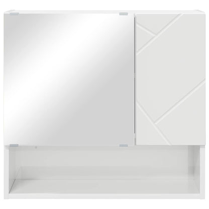 Mirror Cabinet High Gloss White 59 x 17 x 55 cm Engineered Wood