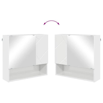 Mirror Cabinet High Gloss White 59 x 17 x 55 cm Engineered Wood