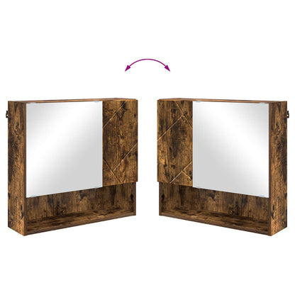Mirror Cabinet Smoked Oak 59 x 17 x 55 cm Engineered Wood