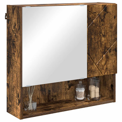 Mirror Cabinet Smoked Oak 59 x 17 x 55 cm Engineered Wood