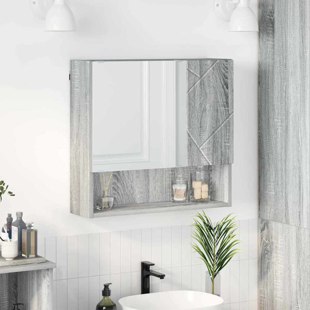 Mirror Cabinet Grey Sonoma 59 x 17 x 55 cm Engineered Wood