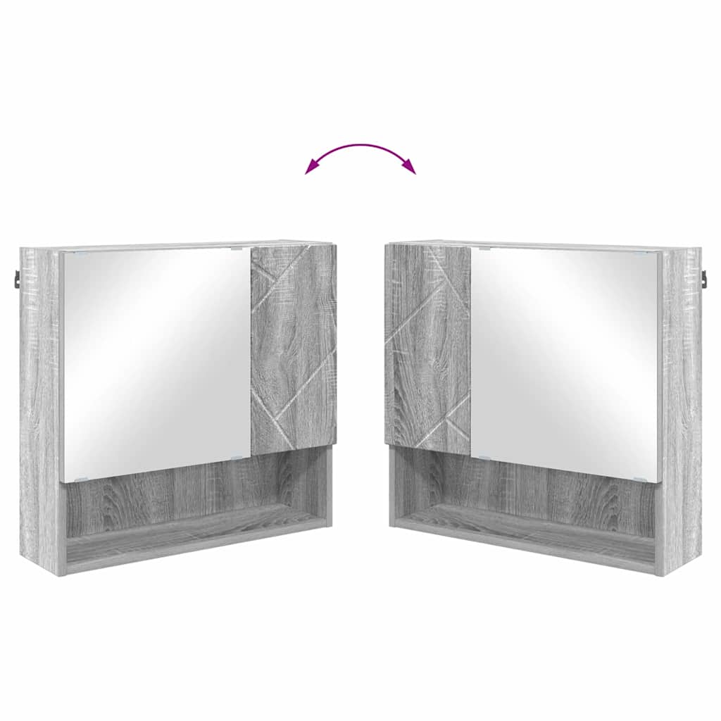 Mirror Cabinet Grey Sonoma 59 x 17 x 55 cm Engineered Wood