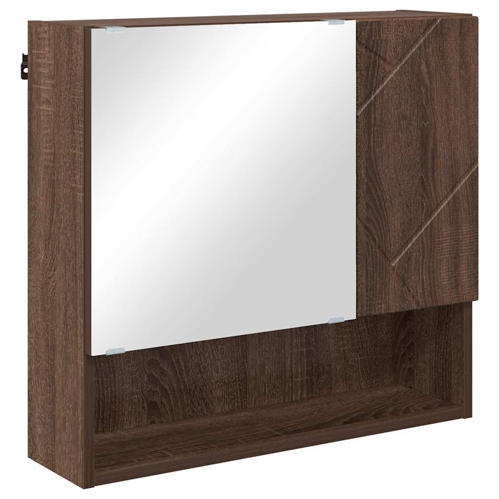 Mirror Cabinet Brown Oak 59 x 17 x 55 cm Engineered Wood